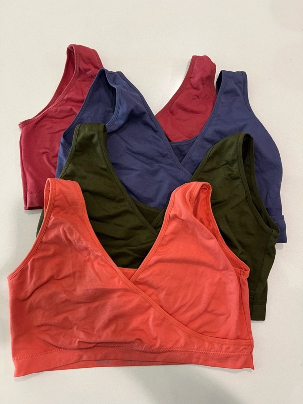 Women’s Seamless V-Neck Maternity Bra - Coral, Olive, Navy, Berry